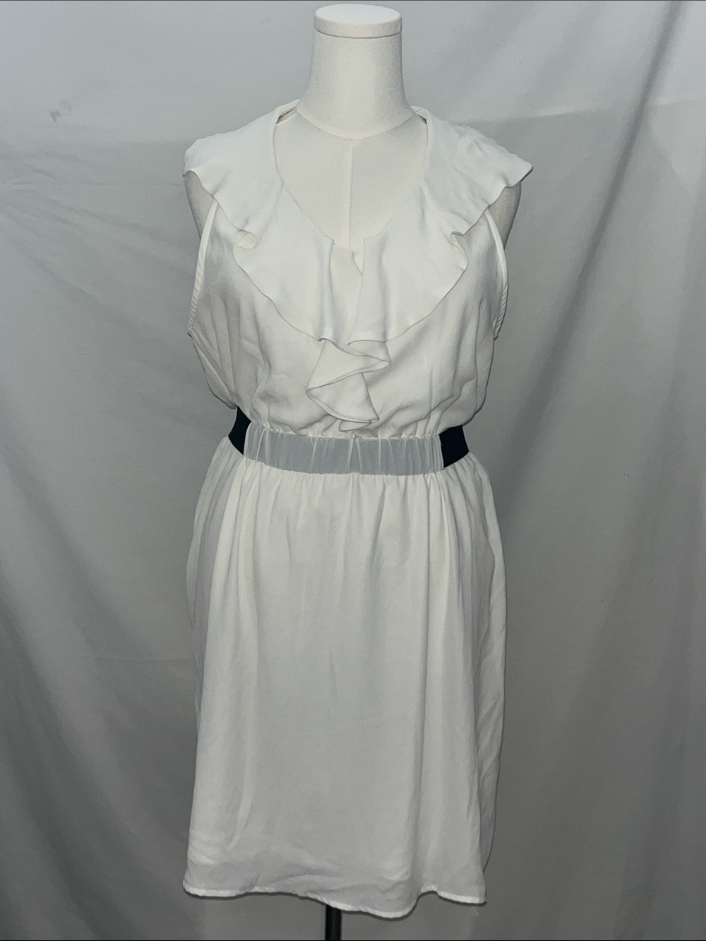 Alya Ivory Ruffle Front Mini Dress